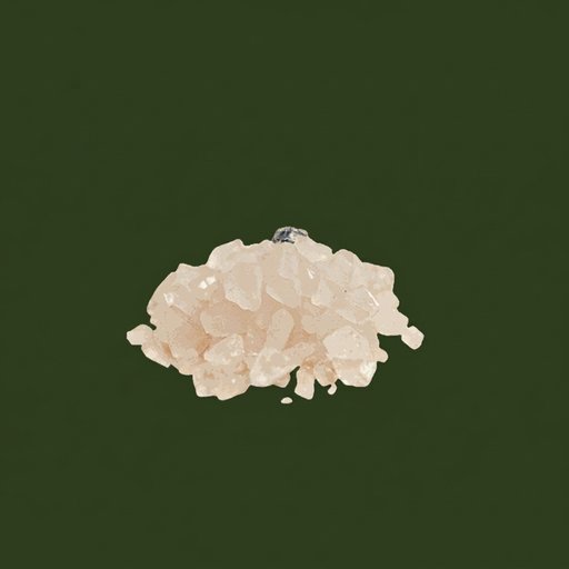 Translucent food-grade polyphosphate crystals on a cream background