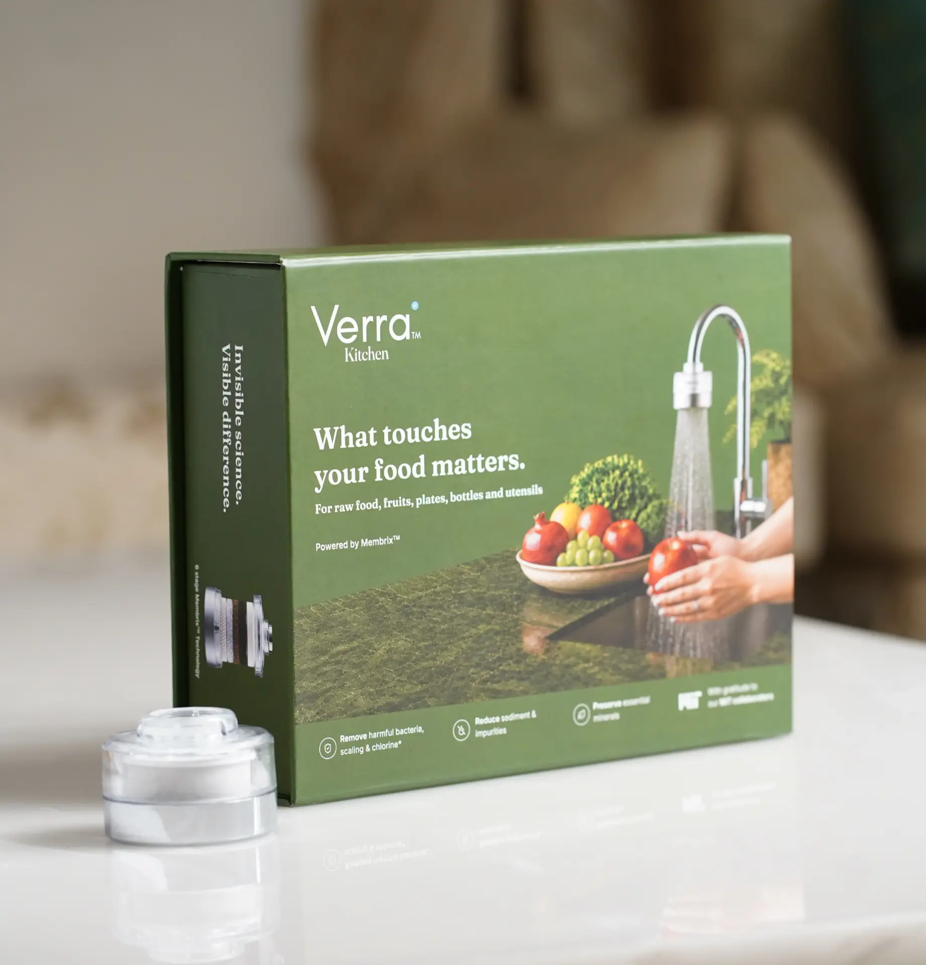 Verra Kitchen product box with Membrix cartridge
